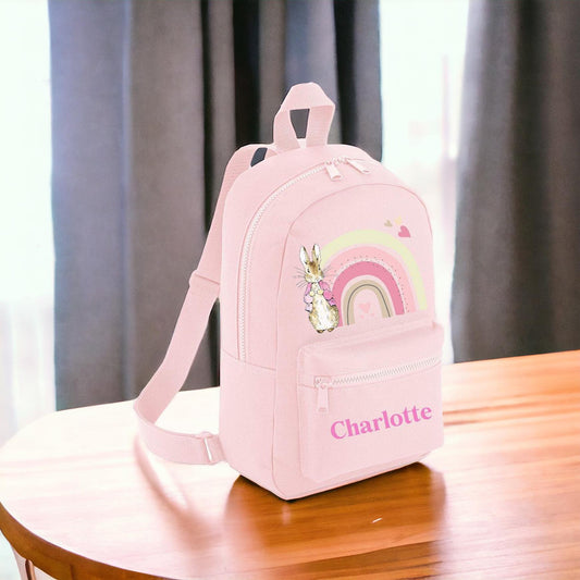 Personalised Pink Rabbit Backpack