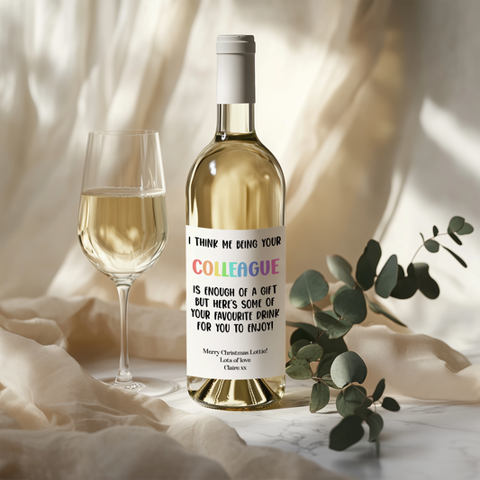 Personalised Colleague Wine Bottle Label