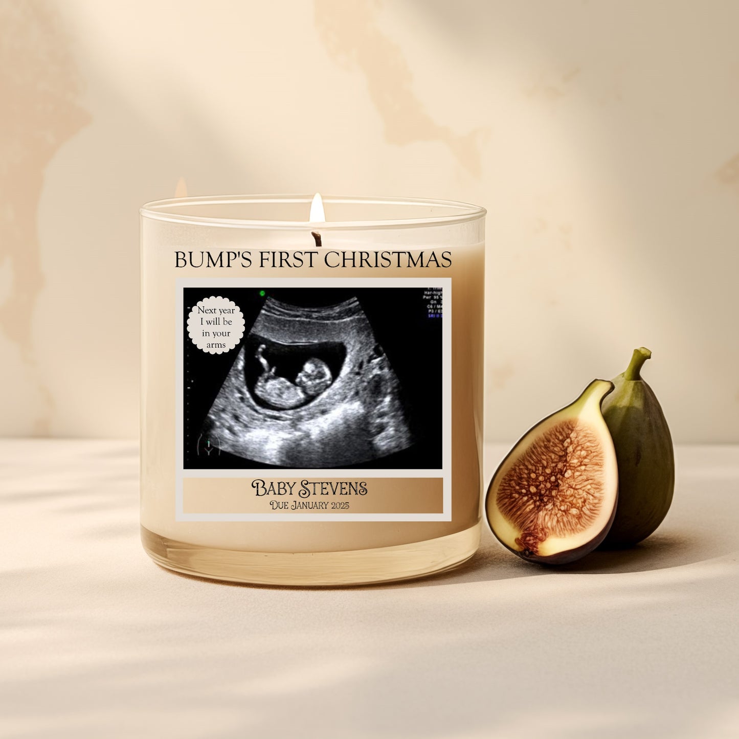 Personalised Baby Scan Candle Label