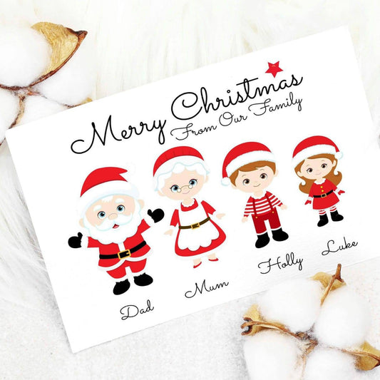 Personalised Christmas Santa Card Pack of 10