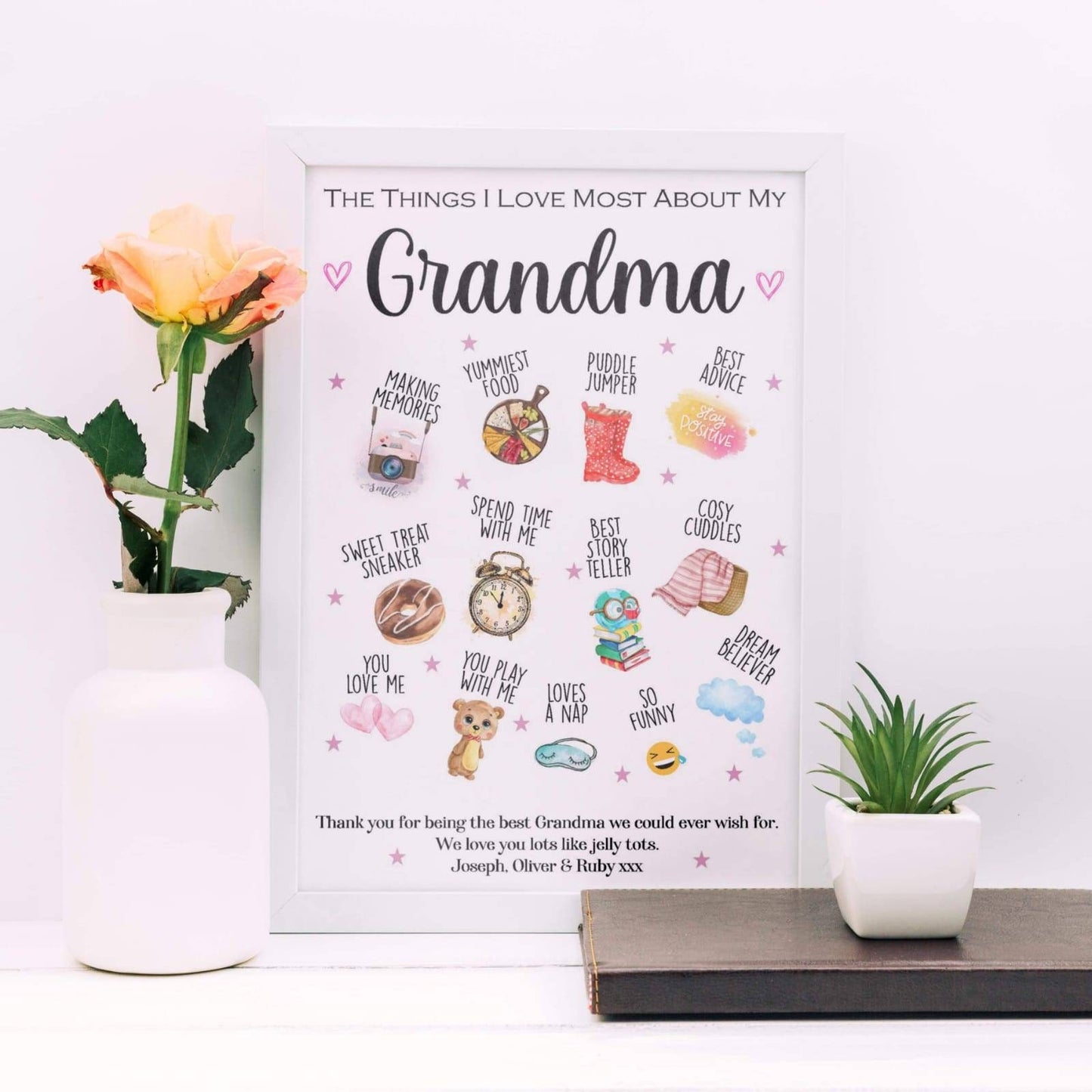 Personalised Grandparent Clip Art Print