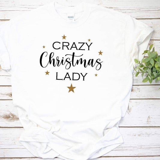 Personalised Crazy Christmas Lady Tshirt