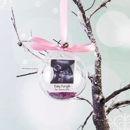 Personalised Baby Scan Photo Bauble