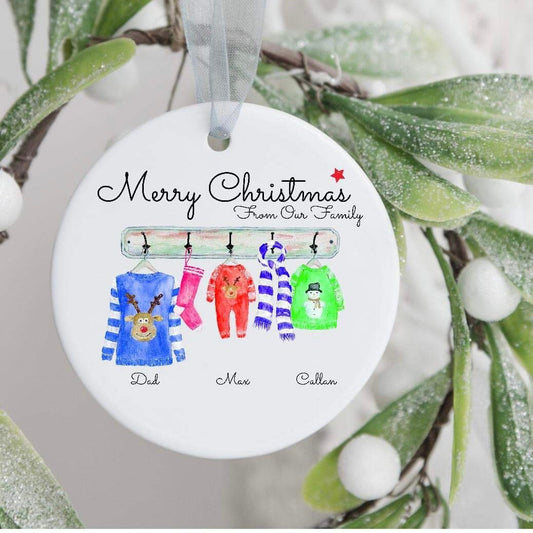 Personalised Christmas Hanging Jumper Ceramic Bauble