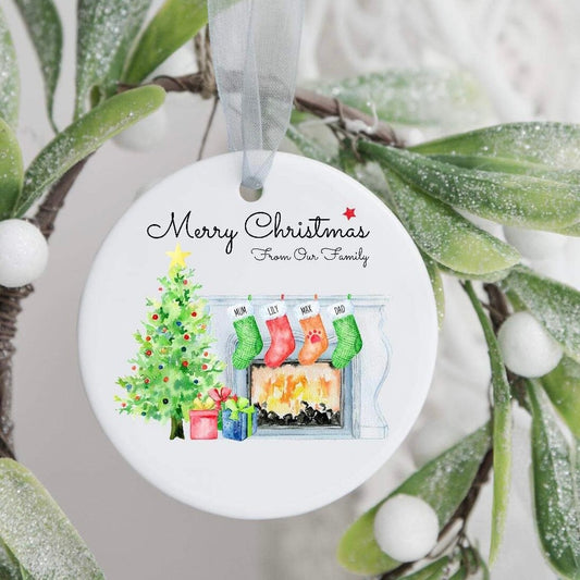 Personalised Christmas Stockings Ceramic Bauble