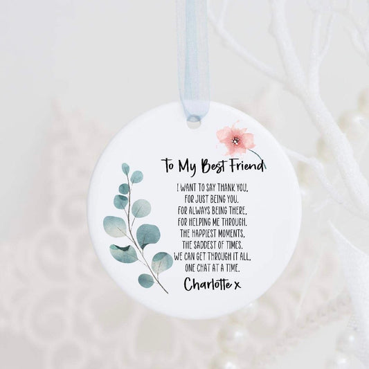 Personalised Best Friend Ceramic Bauble