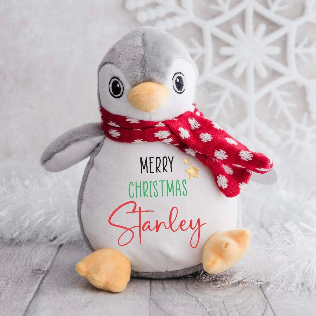 Personalised Christmas Penguin Soft Toy