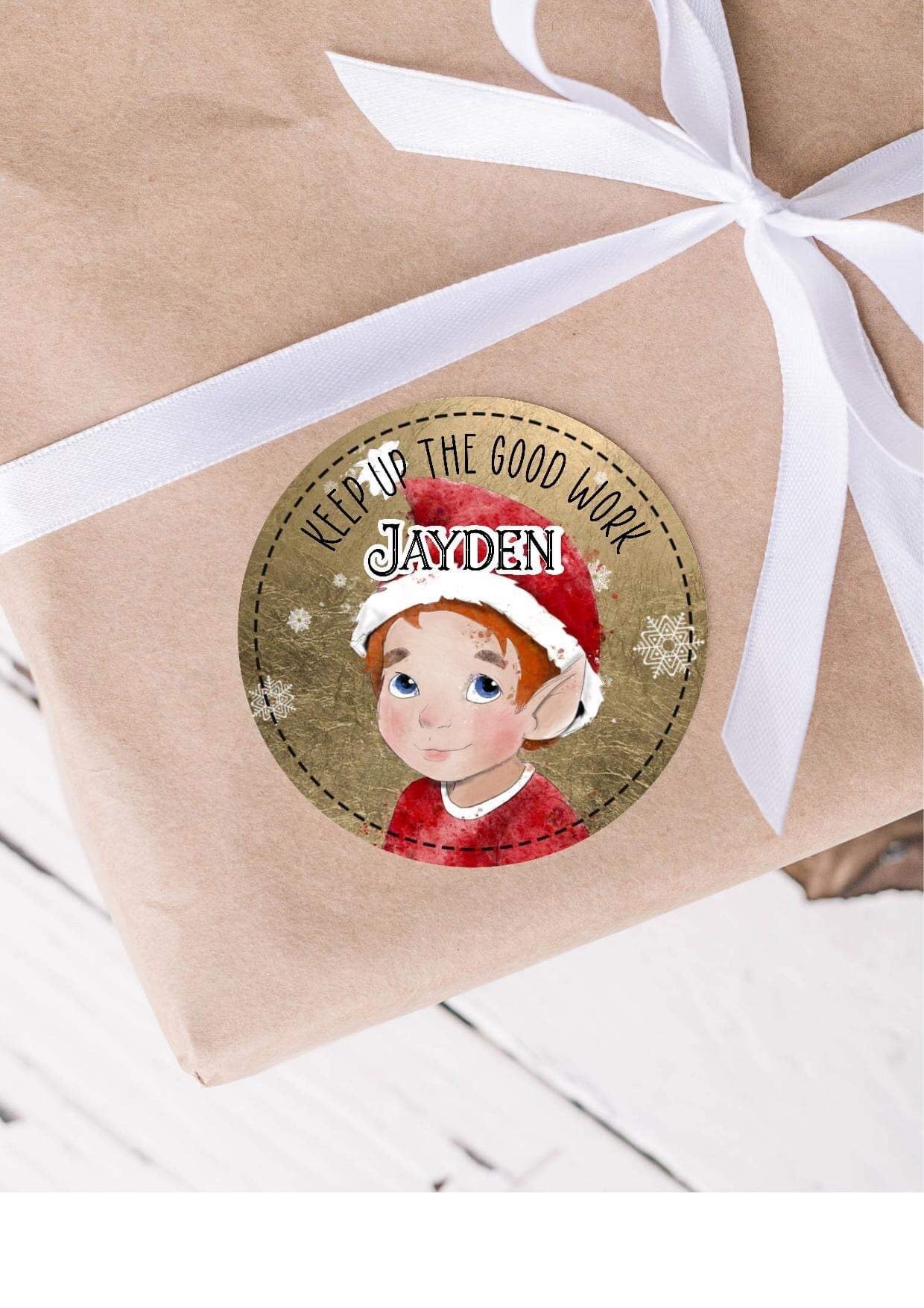 Personalised Elf Gift Tag Stickers