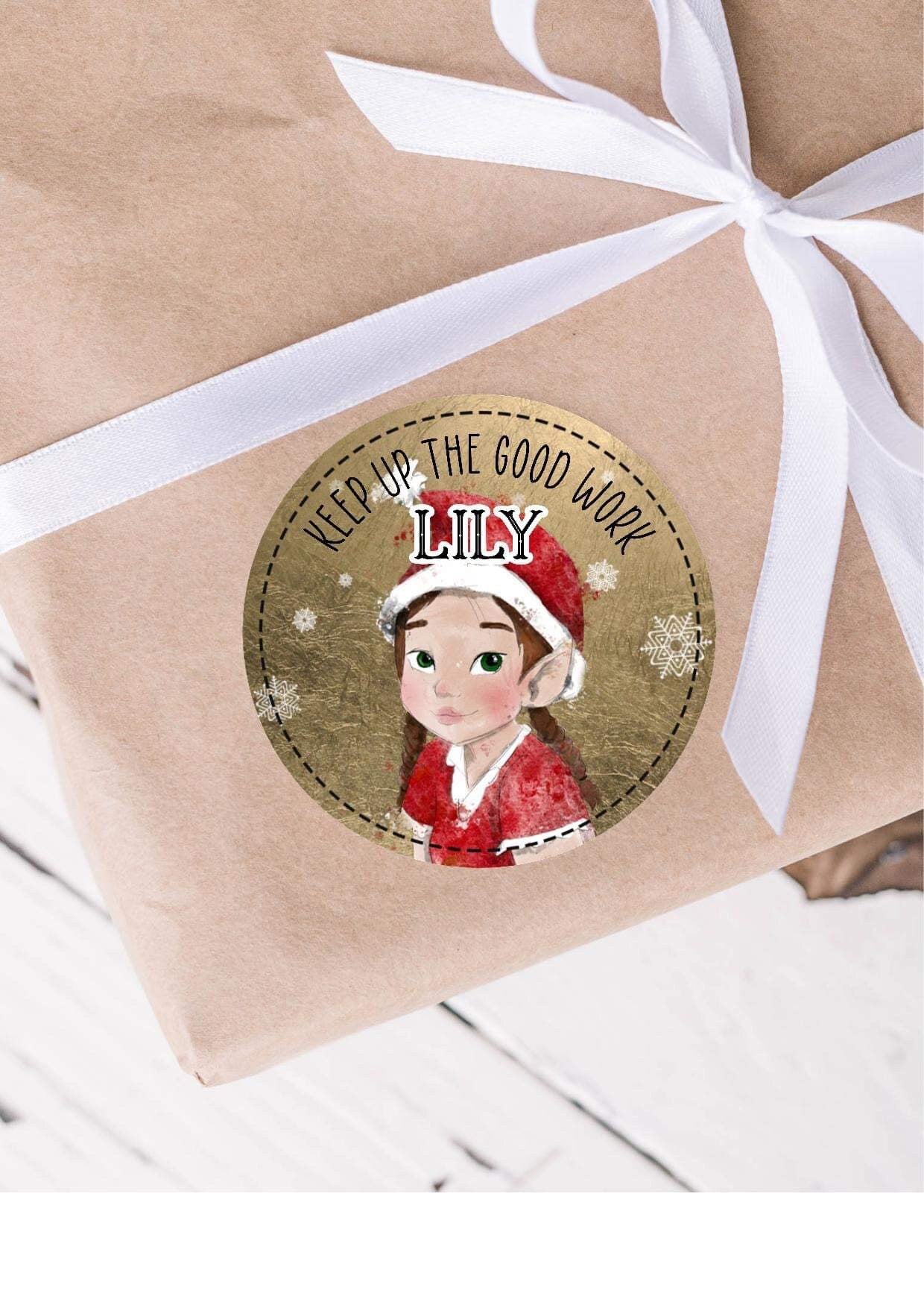 Personalised Elf Gift Tag Stickers