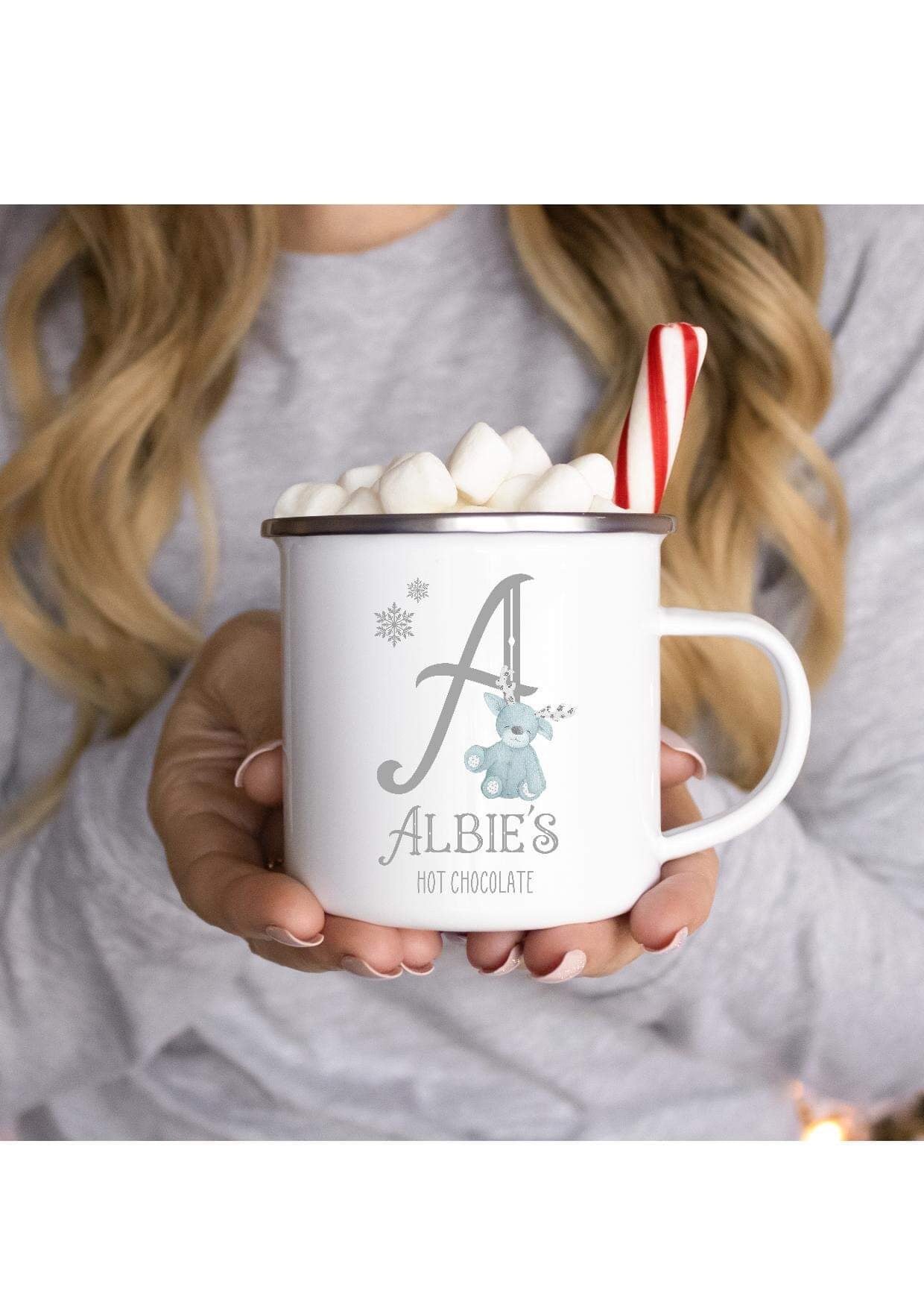 Personalised Christmas Reindeer Hot Chocolate Mug