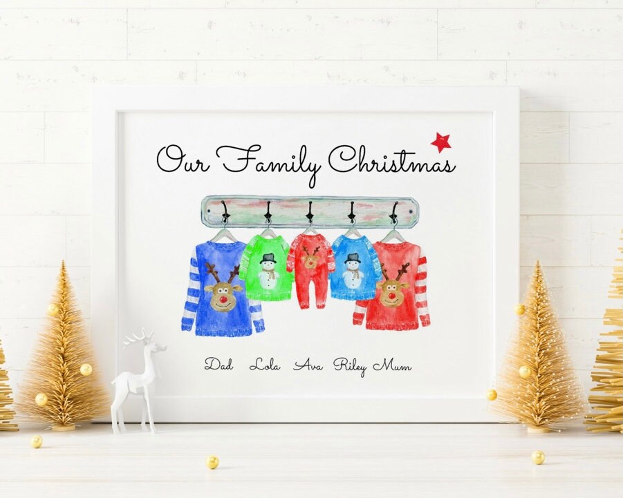 Personalised Christmas Jumper Family Print