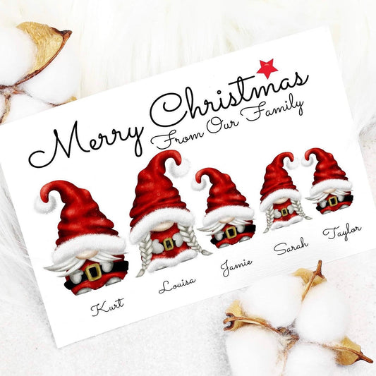 Personalised Christmas Santa Gonk Card Pack of 10