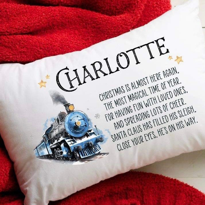 Personalised Christmas Train Pillowcase