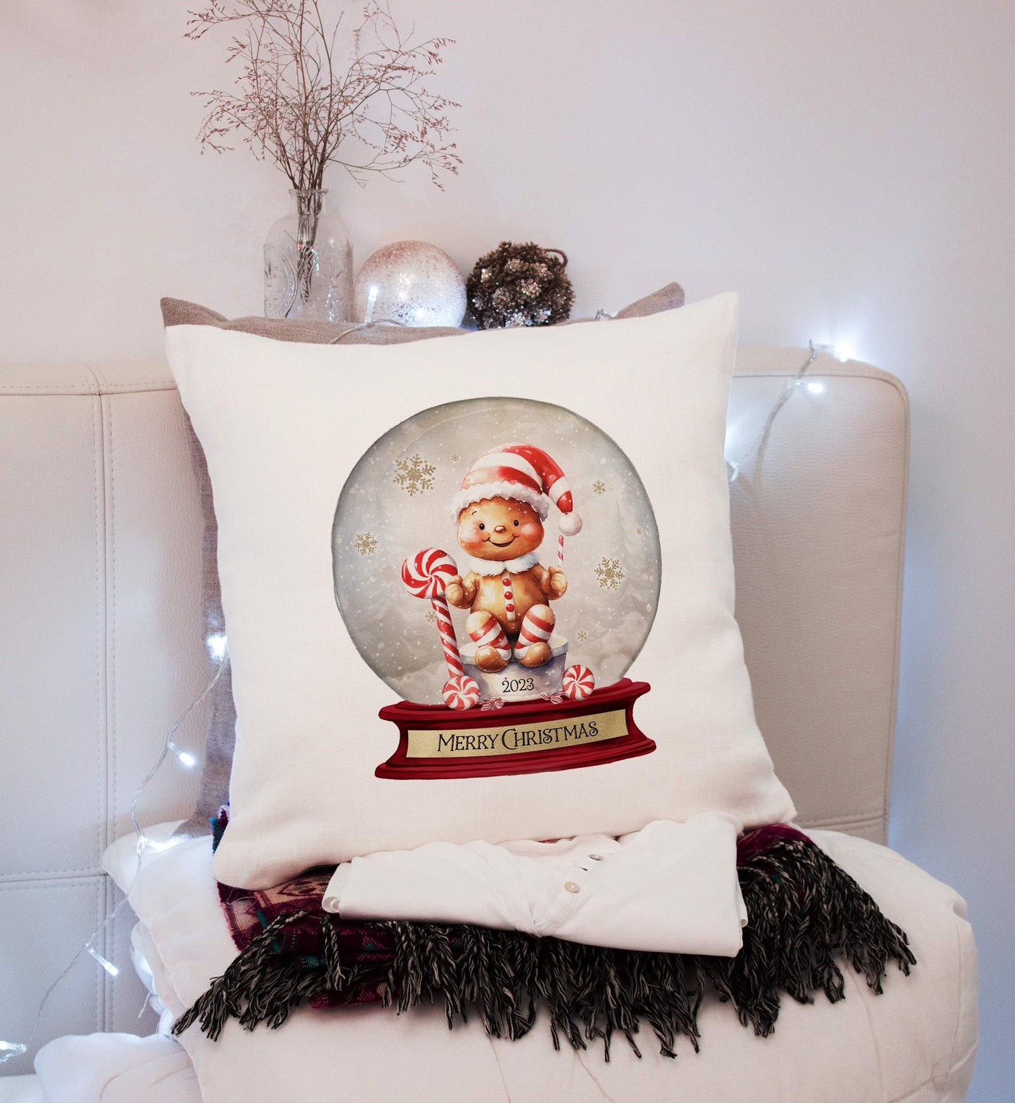 Personalised Christmas Gingerbread Cushion